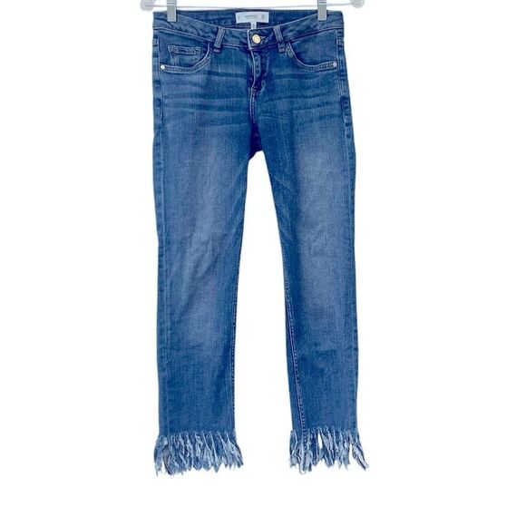 Mango Alice Cropped Fringe Jeans 2 - Picture 1 of 7
